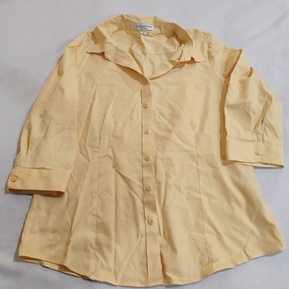 Coldwater Creek Tops - Coldwater Creek Soft Yellow Button-Down Shirt
